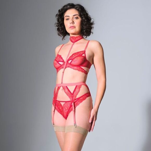 NWT Thistle & Spire chili and melon Kane garter with removable choker - Picture 9 of 9